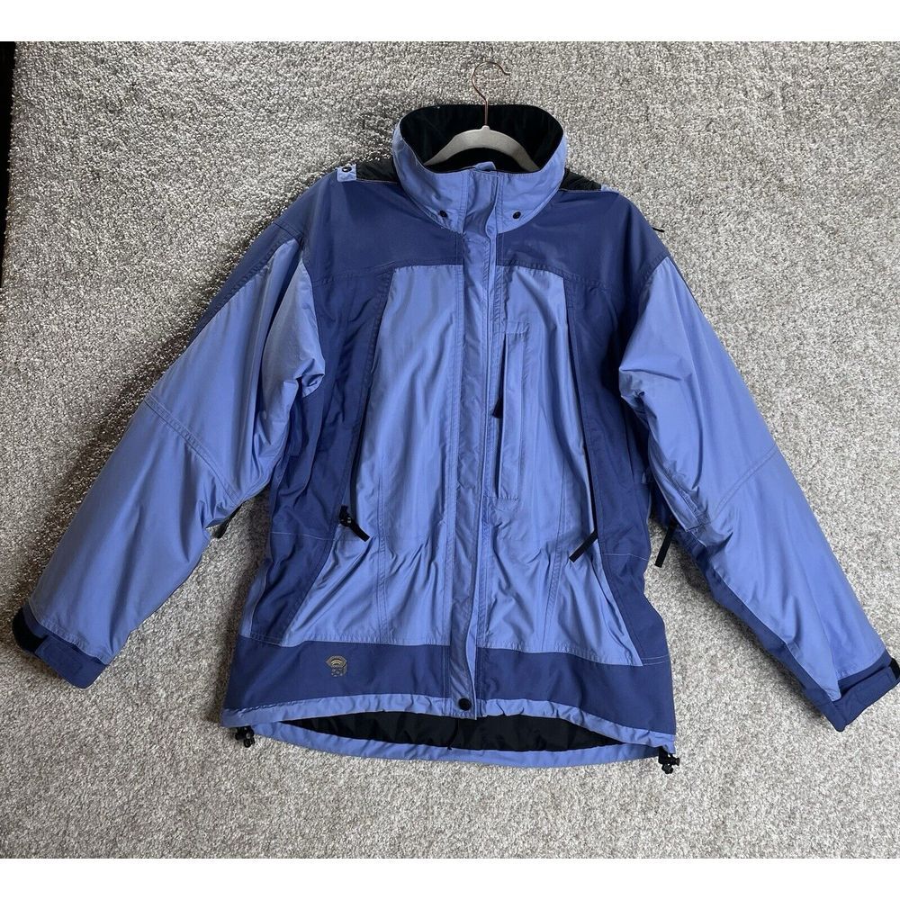 Mountain Hardwear Conduit Jacket Womens 10 Blue Softshell Hooded Parka Ski
